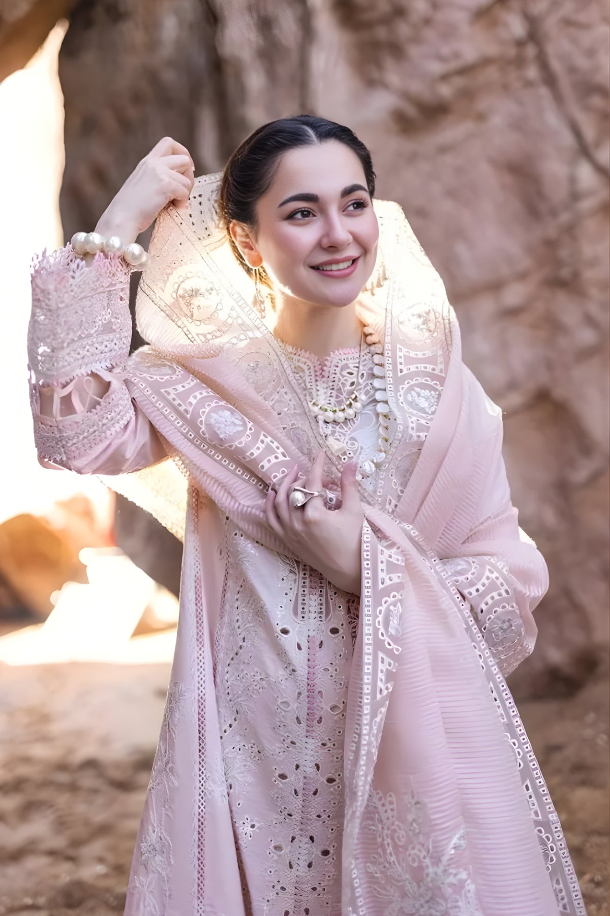 3PC Unstitched Lawn Heavy Embroidered Shirt with Embroidered Khaddi Net Dupatta
